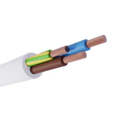 H05VV-F Mounting wire - 3G0,75MM2, white, PVC