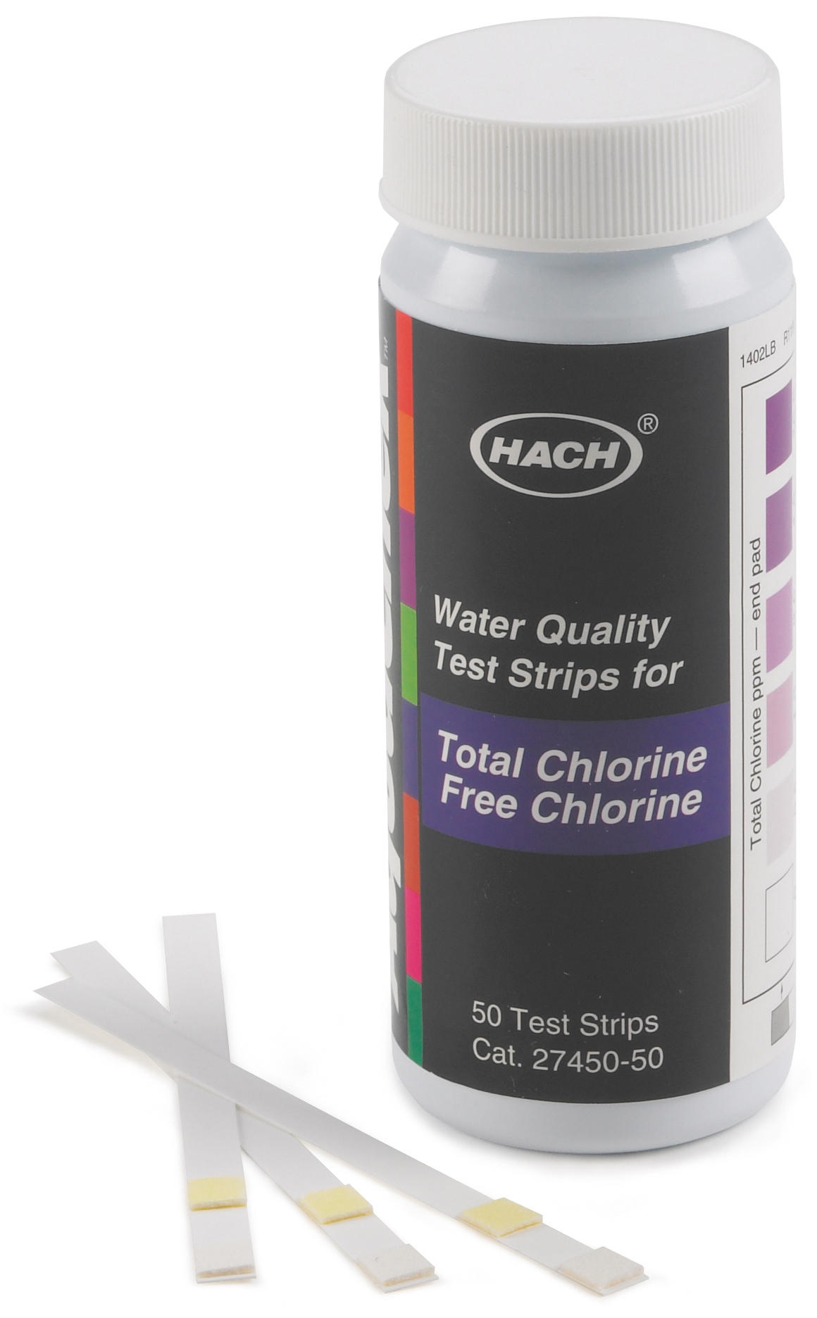 Hach Free & Total Chlorine Test Strips 0-10 mg/L, 50/pk (2745050)