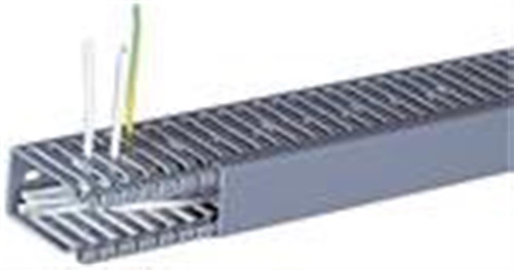 Hager BA6-30040 Wire channel slotted - 34mm, 46mm, 2000mm, grey