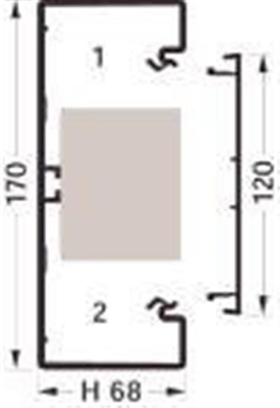 Hager BRH 70172 Channel base - BRH, 70 x 170mm, white, 2M, plastic ( Halogen-Free )