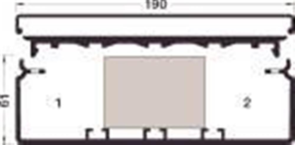 Hager FB 60190 Channel base - FB, 60 x 190mm, white, 2M, plastic