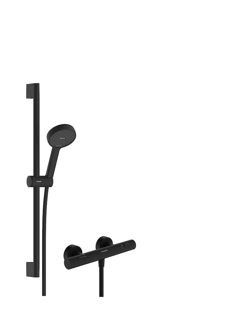 hansgrohe Activera Shower Set - 669 mm Rail, 95 mm Hand Shower, Matte Black