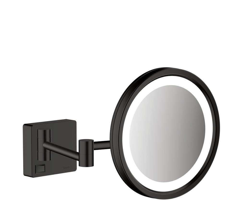 hansgrohe AddStoris Round Cosmetic Mirror Matte Black 217 mm