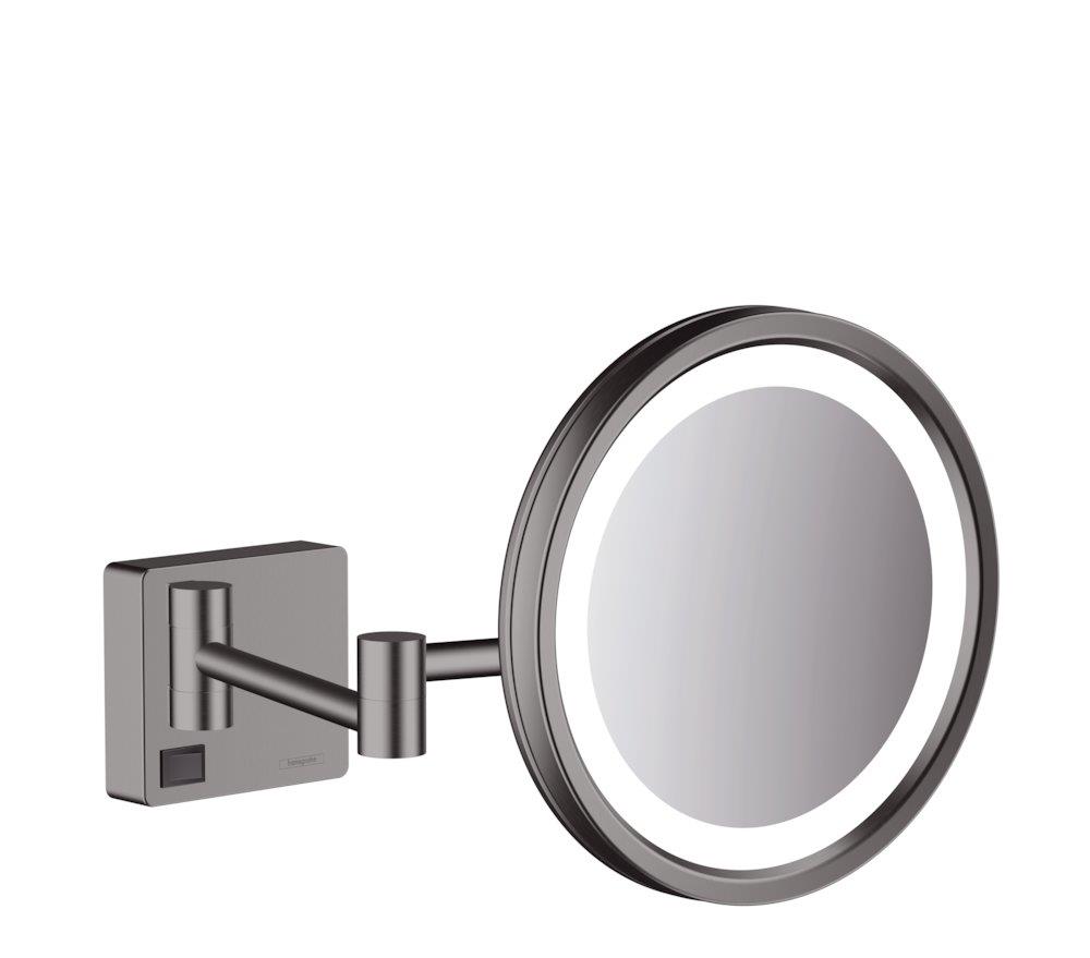 hansgrohe AddStoris Cosmetic mirror brushed black chrome - 217mm, 393mm, black, 217mm, Round, Yes, frame