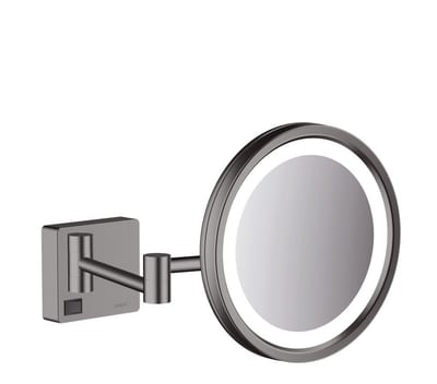 hansgrohe AddStoris Cosmetic mirror brushed black chrome - 217mm, 393mm, black, 217mm, Round, Yes, frame