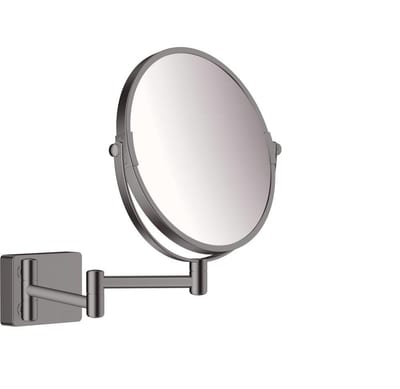 hansgrohe AddStoris Cosmetic mirror brushed black chrome - 283mm, 188mm, 344mm, black, 188mm, Round, No