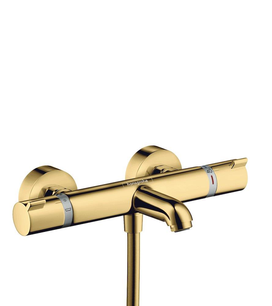 hansgrohe Ecostat Comfort bath and shower thermostat polished gold - 2 handles, spout included