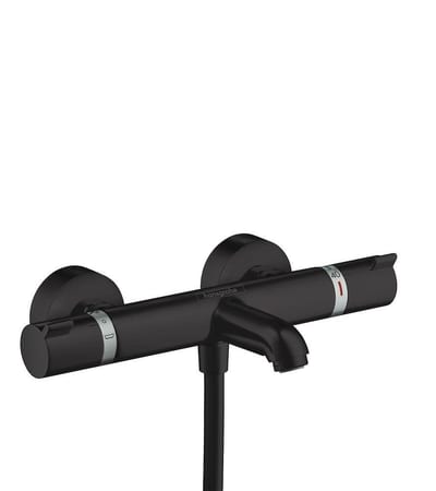 hansgrohe Ecostat Comfort Bath & Shower Thermostat - Matte Black, Two-Handle