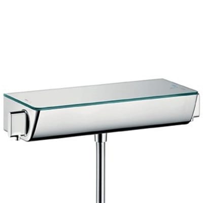 hansgrohe Ecostat select thermostat faucet - 2 handles, chrome-plated, downward, 1/2", without rosettes