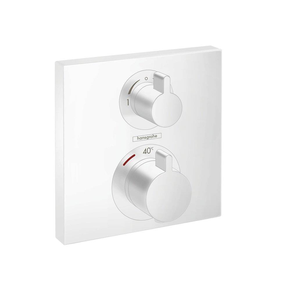 hansgrohe Ecostat Square Built-in Faucet - Thermostatic, iBox, 2-handle, Matte white