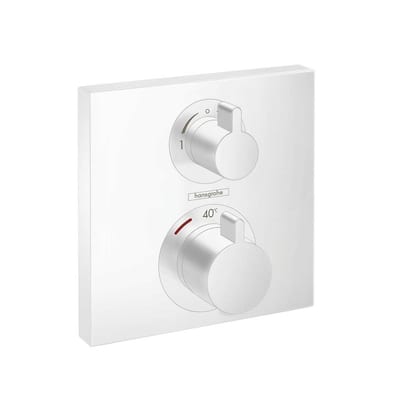 hansgrohe Ecostat Square Built-in Faucet - Thermostatic, iBox, 2-handle, Matte white