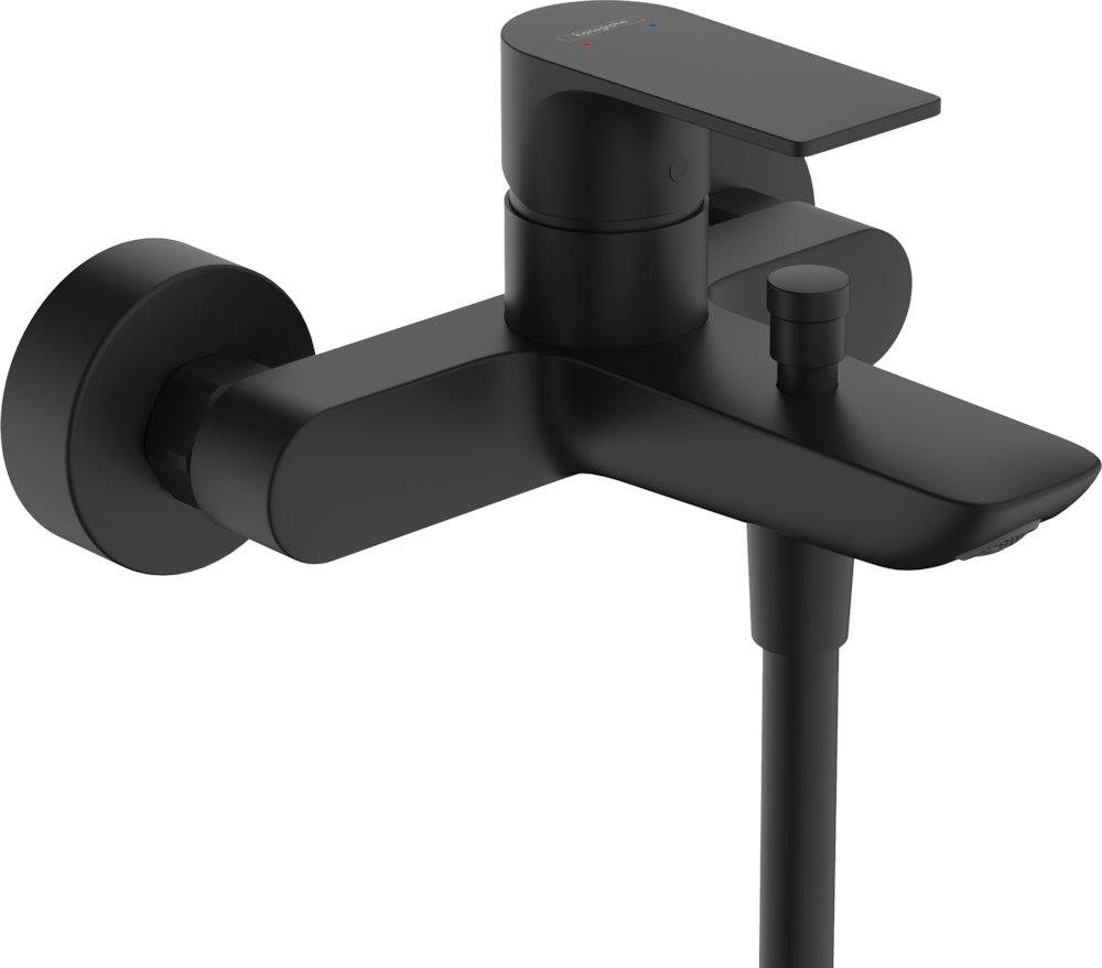 hansgrohe Rebris E Single-Lever Bath and Shower Mixer, Matte Black