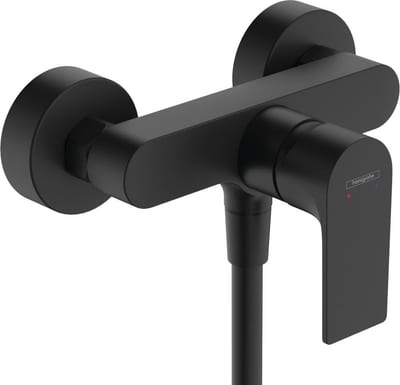 hansgrohe Rebris E single-lever bath and shower mixer, exposed, matte black