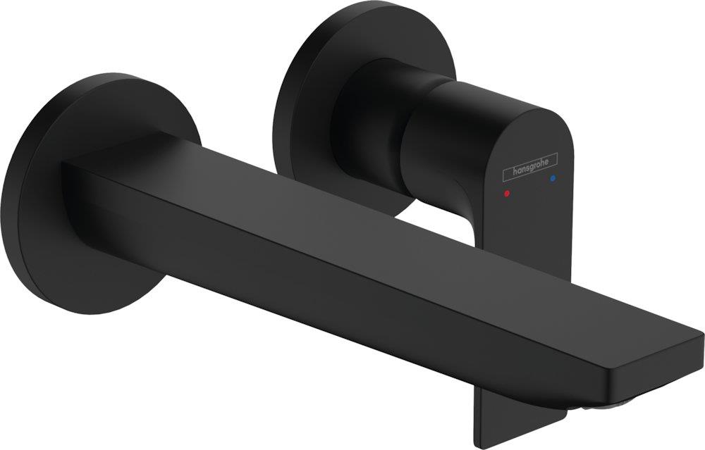 hansgrohe Rebris E Wall-Mounted Basin Mixer Single-Lever 200 mm Fixed Spout Matte Black 72568670