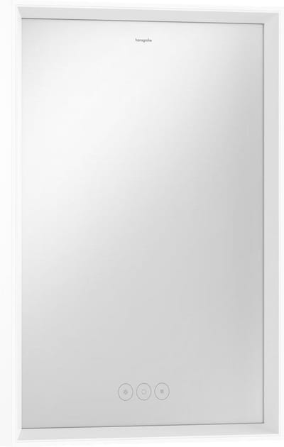 Hansgrohe Xarita E Mirror 700 x 500 mm Matte White Square with Frame Light