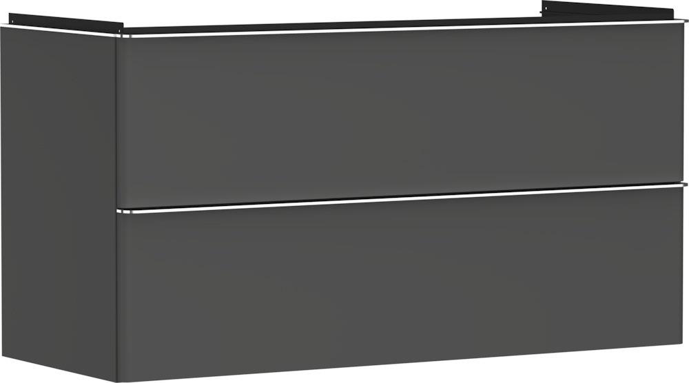 hansgrohe Xelu Q Base Cabinet Matt Diamond Gray - 625 x 1180 x 475 mm, 2 Drawers