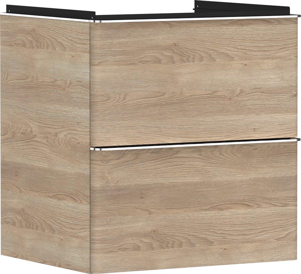 hansgrohe Xelu Q Base cabinet natural oak, 580x625x475mm, 2 drawers