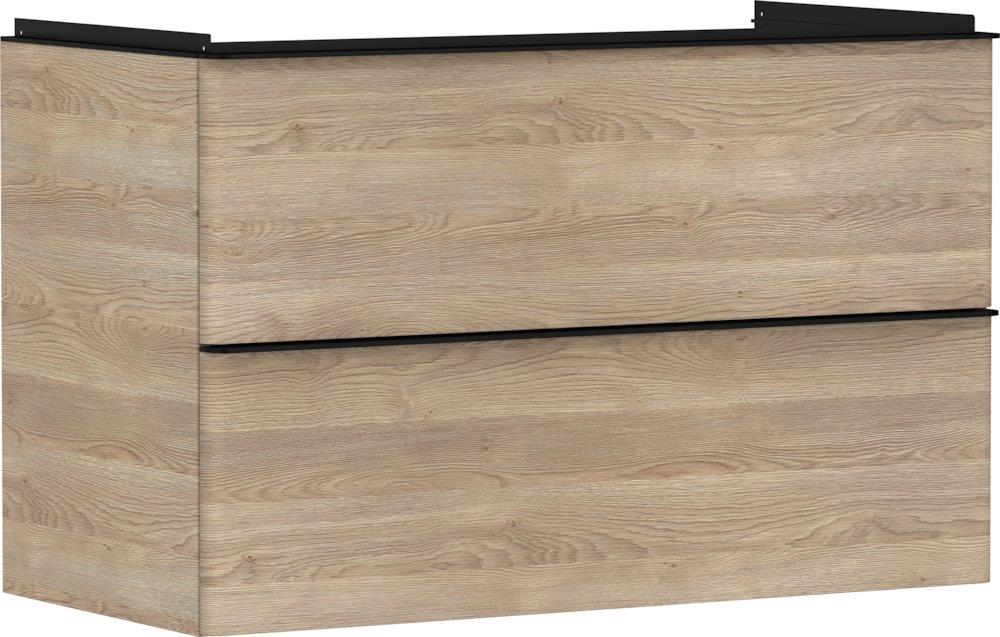 hansgrohe Xelu Q Base cabinet natural oak - 625mm, Foil, 980x475mm, Oak, 2 drawers, Yes