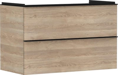 hansgrohe Xelu Q Base cabinet natural oak - 625mm, Foil, 980x475mm, Oak, 2 drawers, Yes