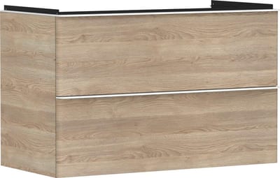 hansgrohe Xelu Q Base Cabinet Natural Oak - 980mm, 2 Drawers, Foil Surface