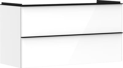 hansgrohe Xelu Q Base Cabinet white high gloss - 625mm foil, 1180mm, 2 drawers