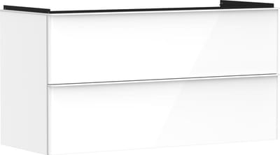 hansgrohe Xelu Q base cabinet white high gloss - 625mm foil, 1180mm, 2 drawers, with grip