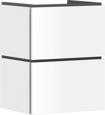 hansgrohe Xilesa E Base Cabinet - 620mm x 380mm, Matte White, 2 Drawers