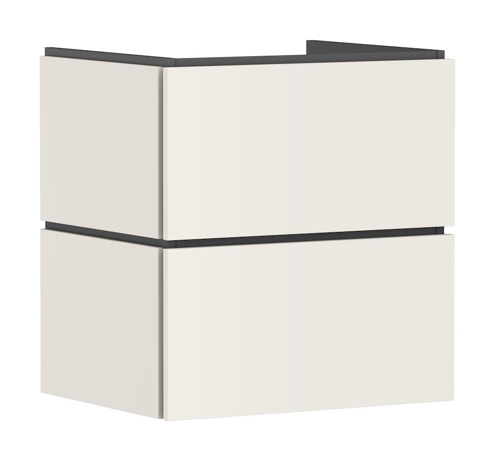 hansgrohe Xilesa E Sand-Coloured Base Cabinet - 620x470mm, 2 Drawers, No Grip
