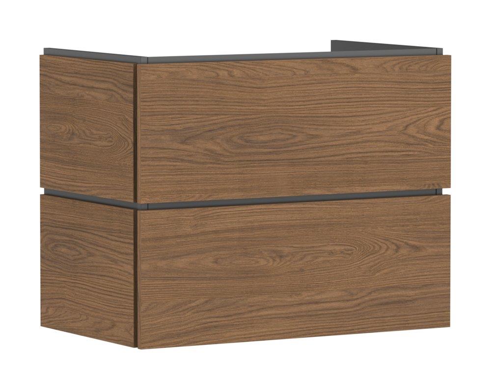 hansgrohe Xilesa E Base cabinet - melamine, oak, 2 drawers, without handle