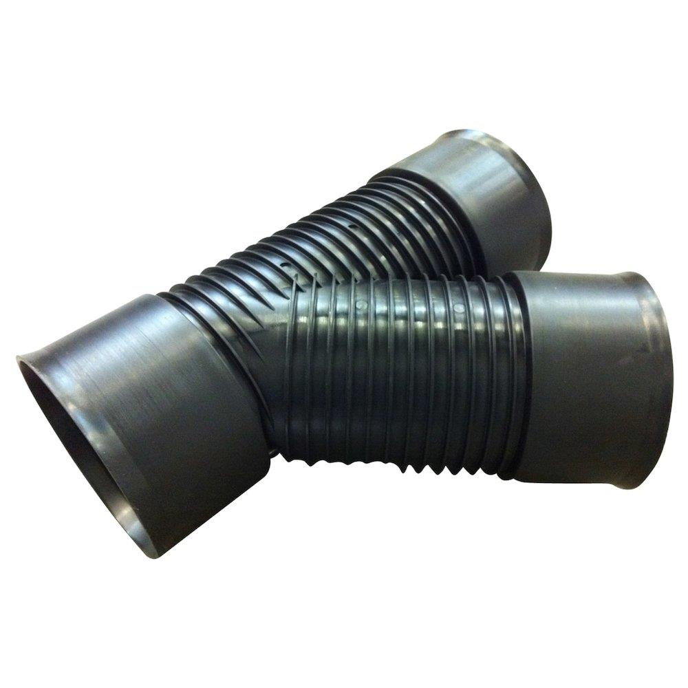 Hegler Branch pipe double-walled PP black - 160mm, 150, 160mm, 45°
