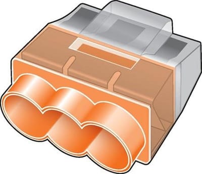 HellermannTyton HCPM-3 Joint Socket - 3P, Orange, 0,5 - 2,5 mm²