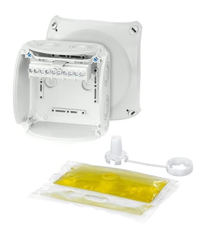Hensel WP 0606 G Junction box waterproof, incl. gel - 2,5 - 6 mm², 68, grey