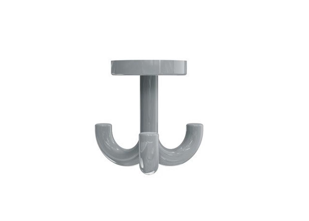 HEWI series 477 Hook clip gray - 3PCS, PA, 1PCS, Polished, grey