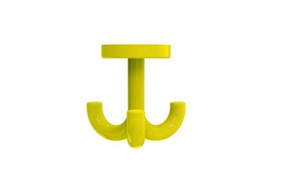 HEWI series 477 Hook mustard yellow - 3PCS, PA, 1PCS, Polished, yellow