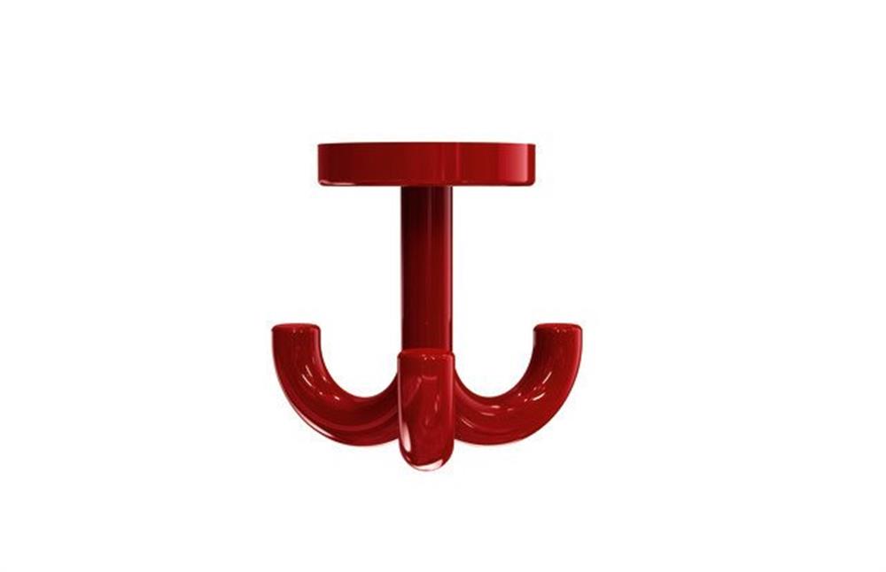 HEWI series 477 Hook ruby red - 3PCS, PA, 1PCS, Polished, red