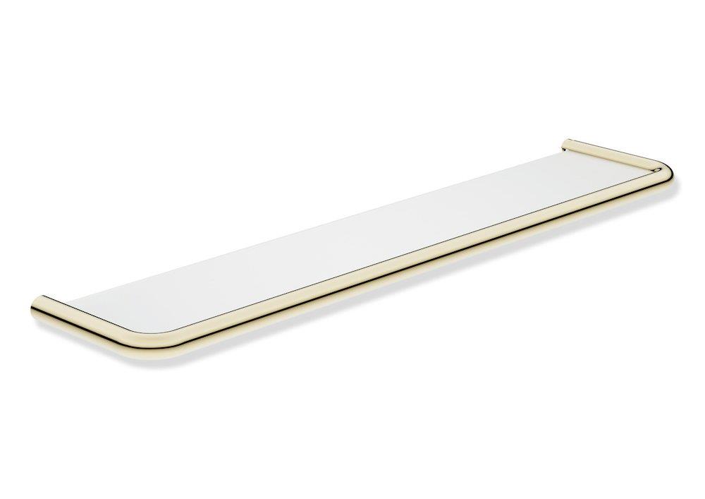 HEWI series 480 Glass Shelf matt white - Polished brass