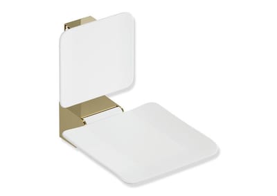HEWI system 900 Folding Seat Polished Brass/White - Polished brass/white 10527200
