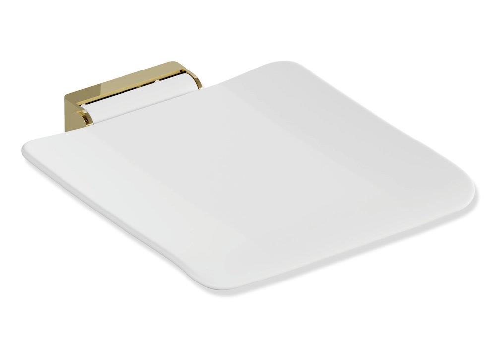 HEWI system 900 Folding Seat Polished Brass/White - Polished brass/white 10527204