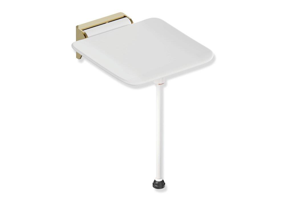 HEWI system 900 Folding Seat Polished Brass/White - Polished brass/white 10527307
