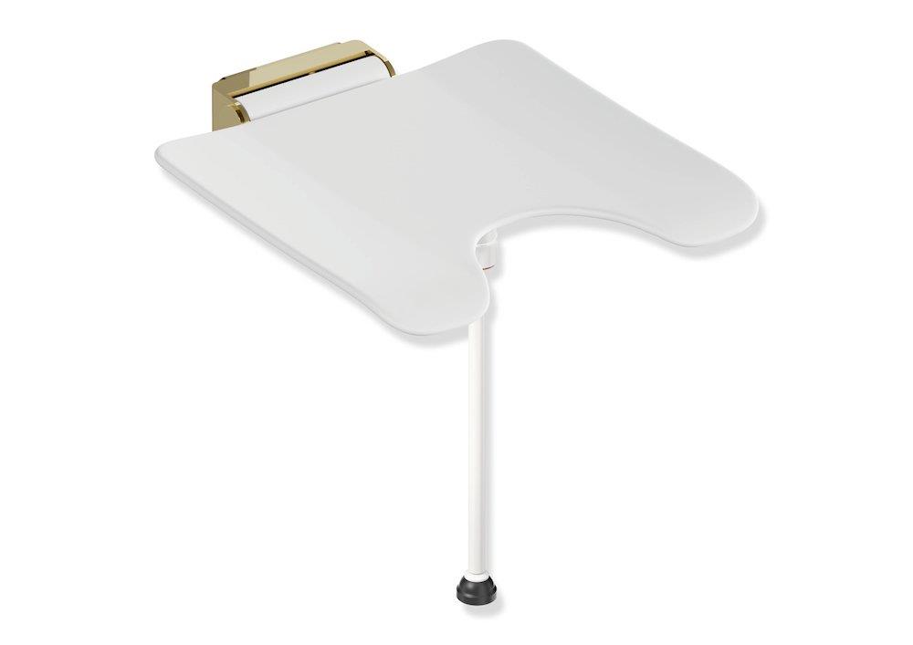 HEWI system 900 Folding Seat Polished Brass/White - Polished brass/white 10527320
