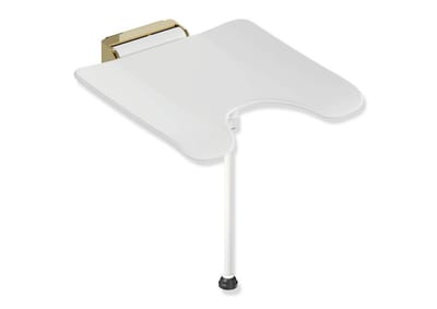 HEWI system 900 Folding Seat Polished Brass/White - Polished brass/white 10527320