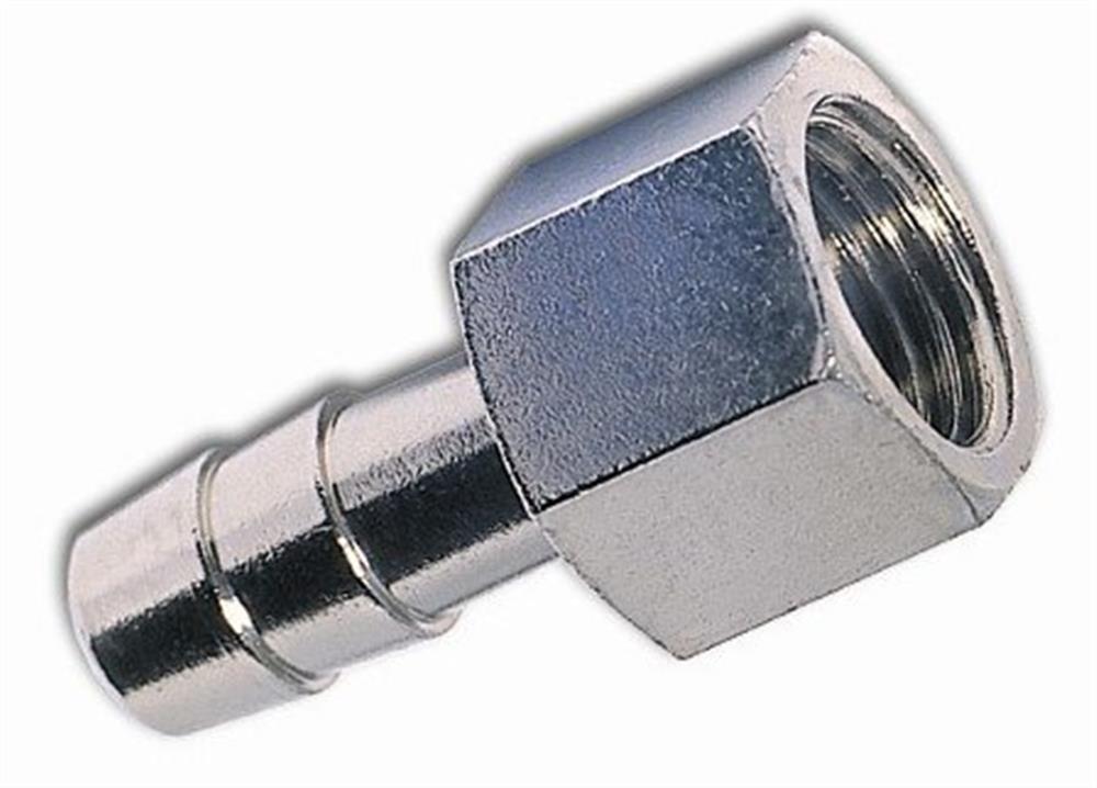 Hose nozzle brass, nickel-plated socket BSPP - 12mm, 1/2"