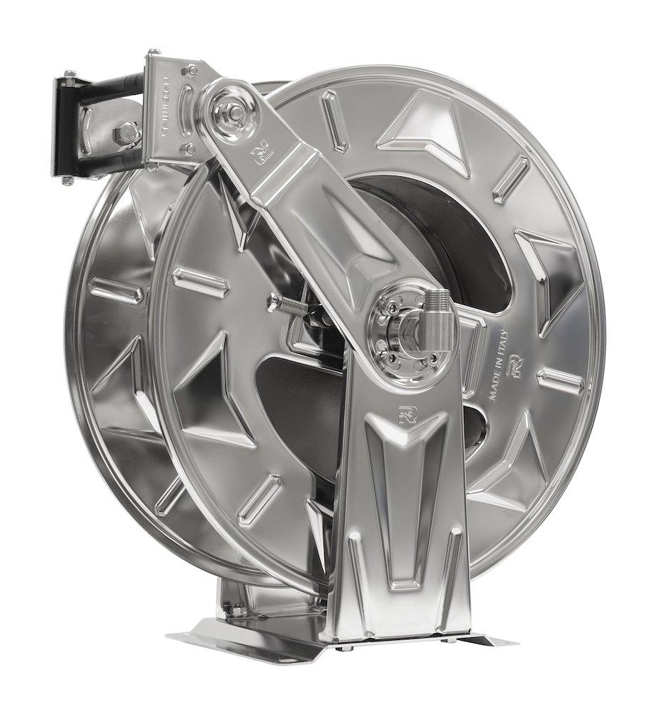 HR1000 3/8 HAI Hose reel stainless AISI304 - 1/2" nipple, 250bar, 3/8", Compressed air/water, 15M