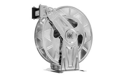 HR3400 3/8 HAI Hose reel stainless AISI304 - 1/2" nipple, 250bar, 3/8", Compressed air/water, 25M