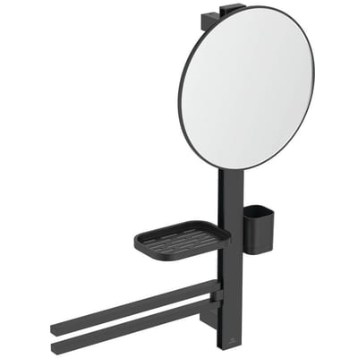 Ideal Standard Alu+ Mirror and Shelf System Silk Black Round 717mm