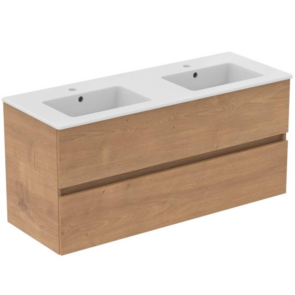 Ideal Standard Eurovit+ Furniture package oak - 1215x565x455mm, 2 drawers, 2 basins