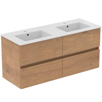 Ideal Standard Eurovit+ Furniture Natural Oak - 1215x565x455mm, oak, 4 drawers, 2 basins