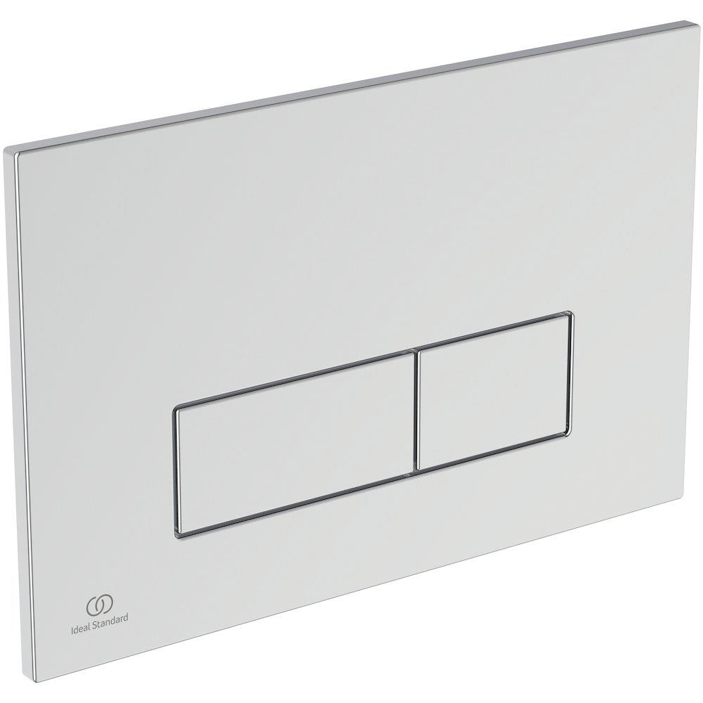 Ideal Standard Oleas Dual-Flush Operating Plate, Front-Operated, Chrome-Plated