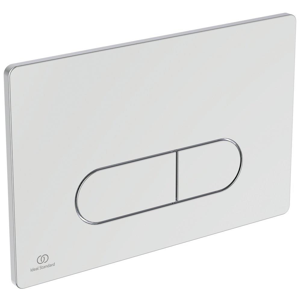 Ideal Standard Oleas Operating Plate - Front, chrome-plated, dual-flush, pneumatic
