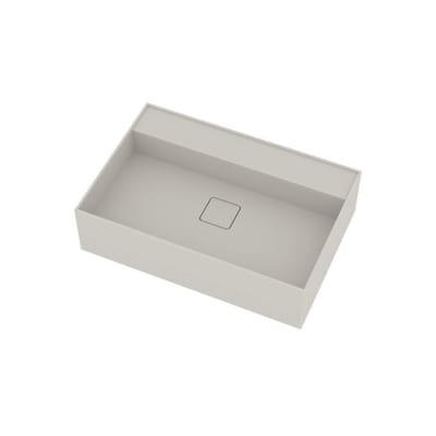 Ideavit Solidbliss Square Hand Basin, Solid Surface, Matte White - 600 x 400 x 160 mm